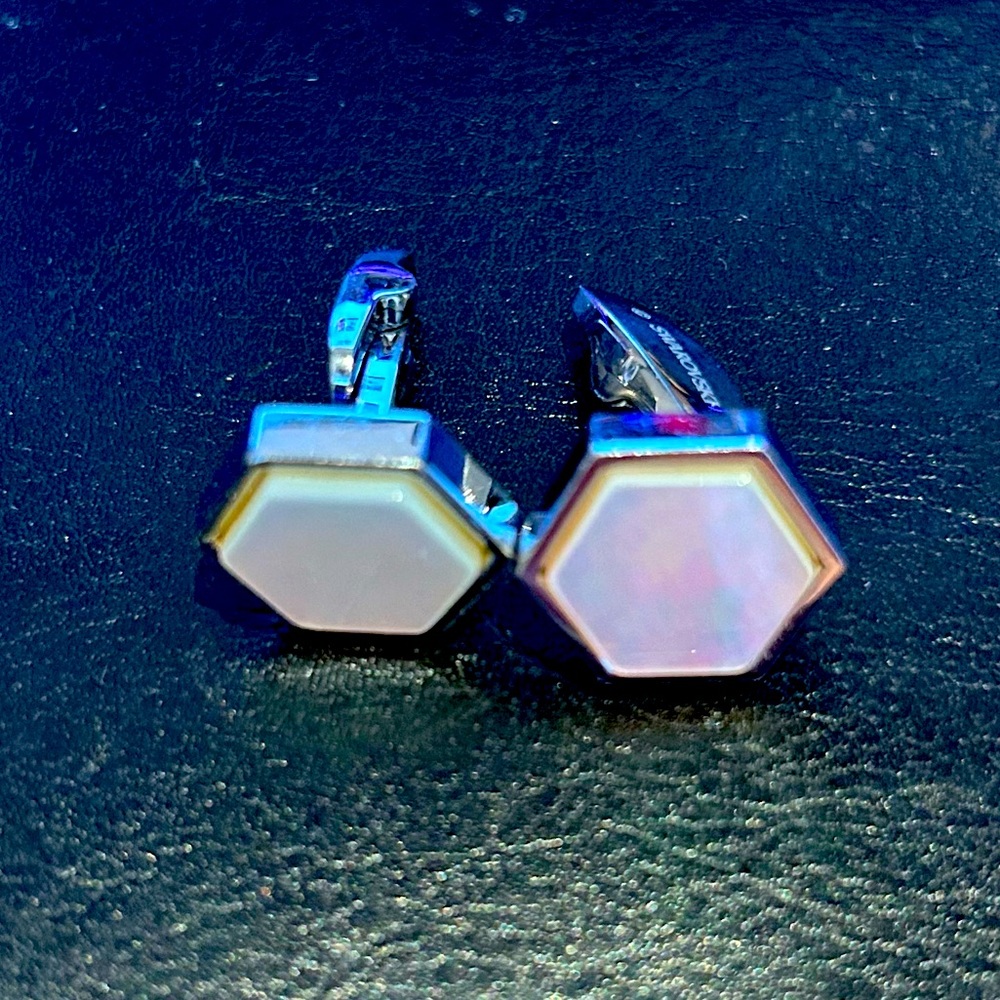 Swarovski octagonal crystal cufflinks